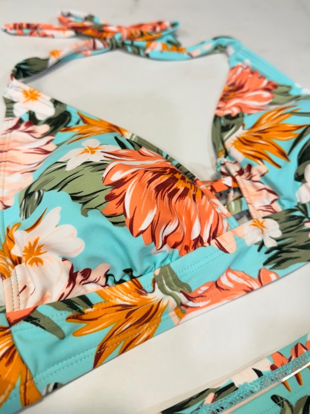 NEW Kona Sol Turquoise Floral Bikini MEDIUM - Picture 7 of 13